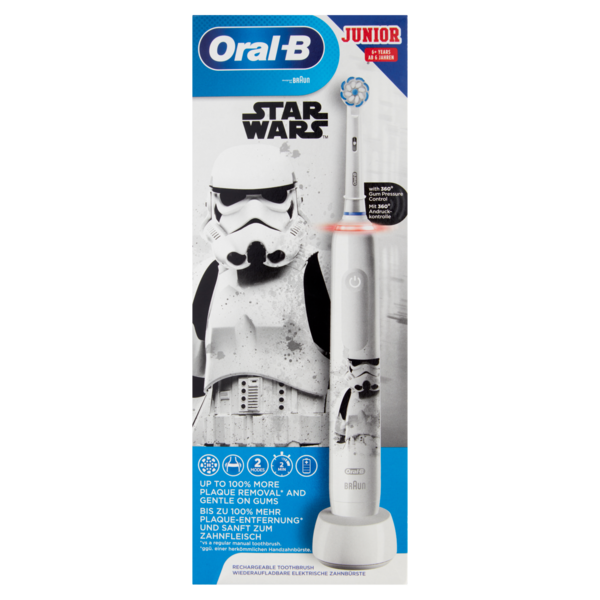 Oral-B Power Spazzolino Elettrico Ricaricabile Pro3 Junior Star Wars +6 anni