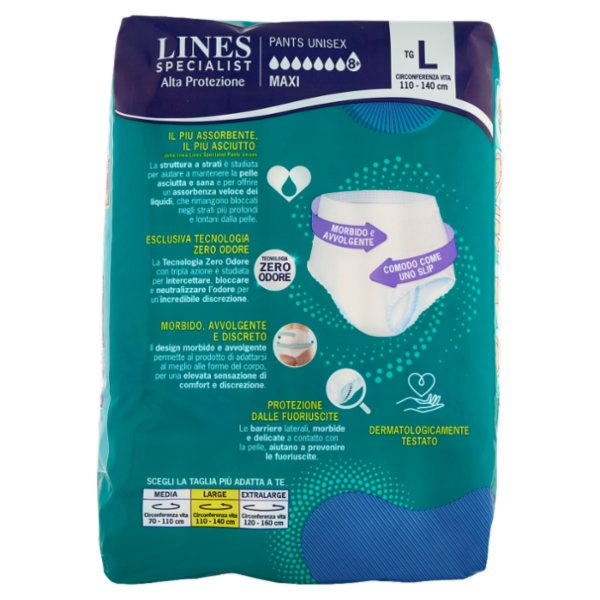 Lines Specialist Alta Protezione Pants Unisex Taglia L Maxi 8 pz