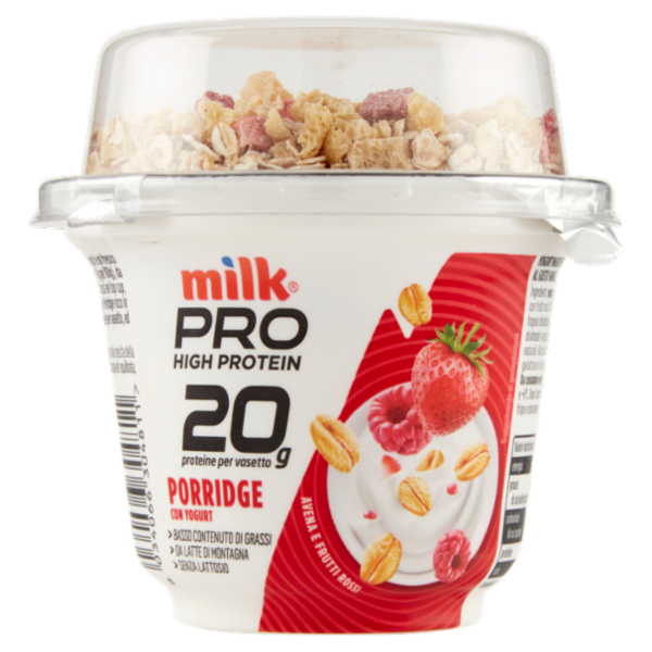 Milk Pro High Protein 20g Porridge con Yogurt Avena e Frutti Rossi 200 g
