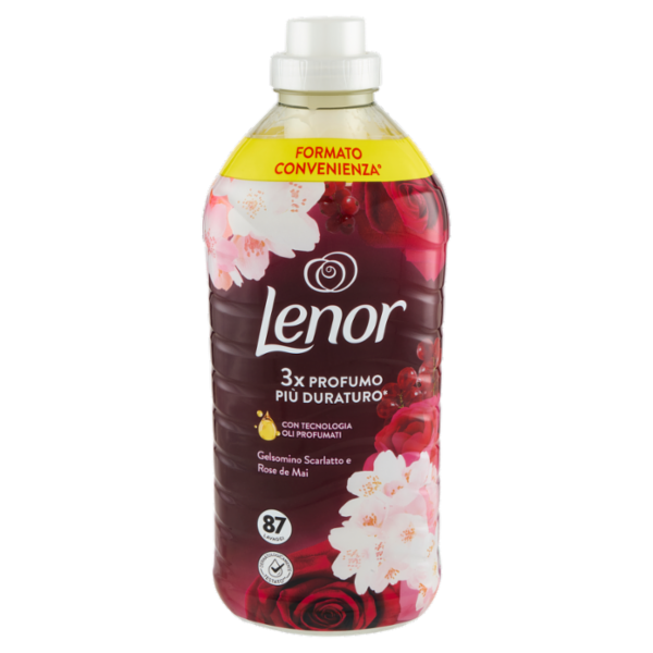 Lenor Ammorbidente Lavatrice Concentrato, Gelsomino Scarlatto e Rose de Mai, 87 Lavaggi 1,827 L