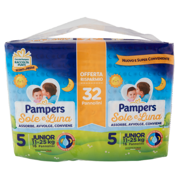 Pampers Sole e Luna 5 Junior 32 pz