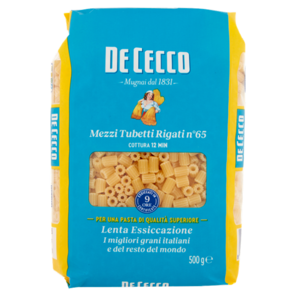 De Cecco Mezzi Tubetti Rigati n°65 500 g