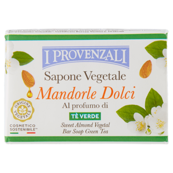 I Provenzali Sapone Vegetale Mandorle Dolci al profumo di Tè Verde 100 g