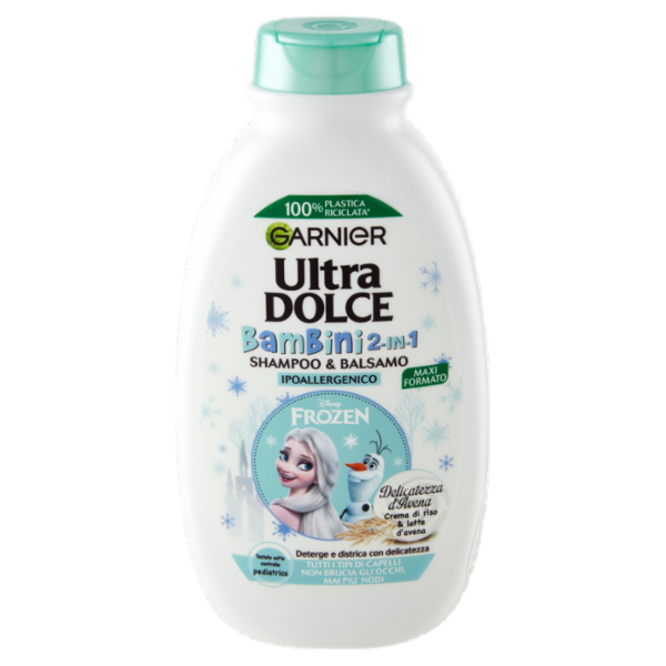 Garnier Shampoo 2in1 Ultra Dolce Delicatezza d'Avena 2in1 Kids, Per Capelli e Cute Delicati, 300 ml
