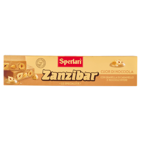 Sperlari Zanzibar le Specialità Cuor di Nocciola con Granella di Caramello e Nocciole Intere 200 g