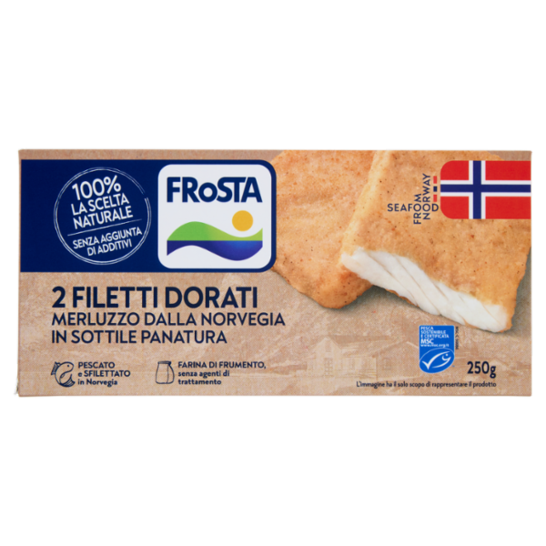FRoSTA Filetti Dorati Merluzzo dalla Norvegia in Sottile Panatura 250 g
