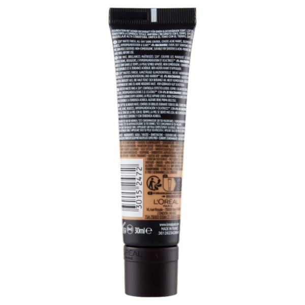 L'Oréal Paris Fondotinta Infaillible 32H Matte Cover, 310 Warm Undertone, 30 ml