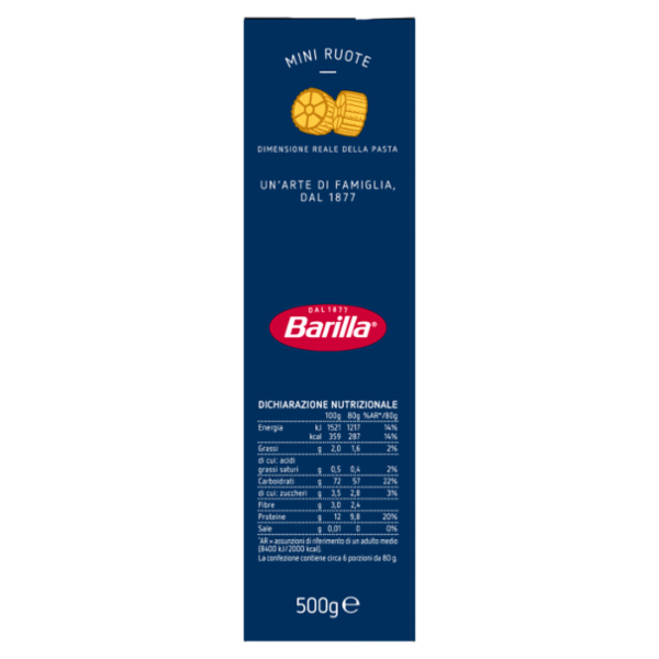 Barilla Pasta Piccolini Mini Ruote 500g