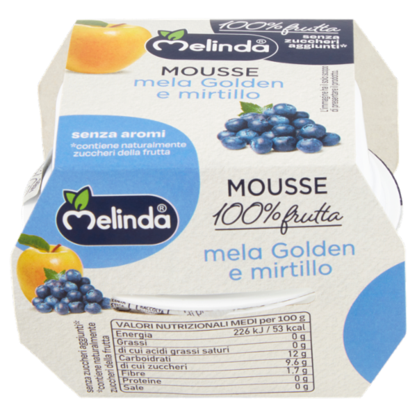 Melinda Mousse mela Golden e mirtillo 2 x 100 g
