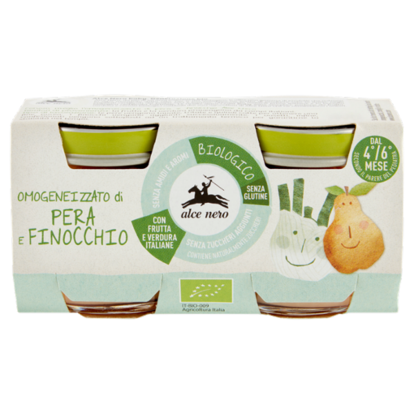 alce nero Omogeneizzato di Pera e Finocchio 2 x 80 g