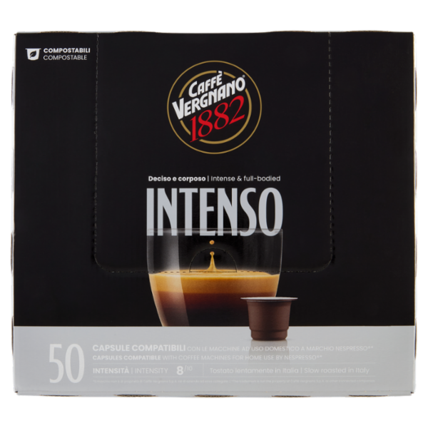 Caffè Vergnano 1882 Intenso Capsule Compatibili Nespresso* 50 x 5 g