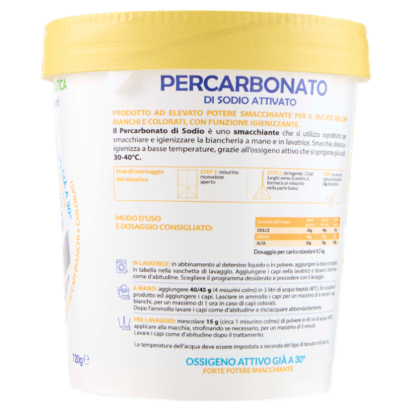 Smapiù Percarbonato di Sodio Attivato Delicato su Capi Bianchi e Colorati 720 g