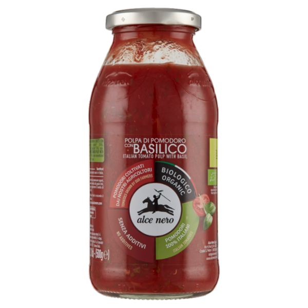 alce nero Polpa di Pomodoro con Basilico 500 g