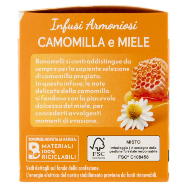 Bonomelli Infusi Armoniosi 100% Naturali Camomilla e Miele 12 filtri 24 g