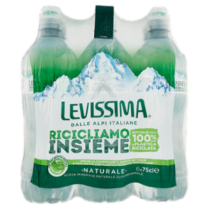 LEVISSIMA, Acqua Naturale, 100% RPET, 6 x 75 Cl