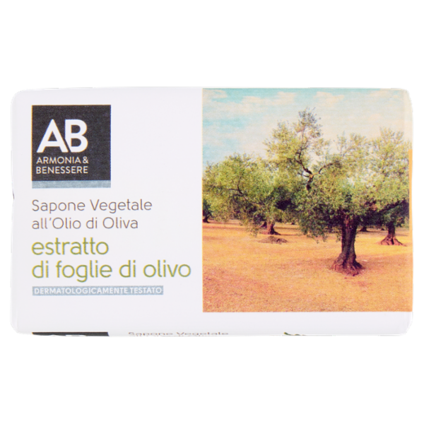Armonia & Benessere Sapone Vegetale All'Olio di Oliva Estratto di Foglie di Olivo 125 g
