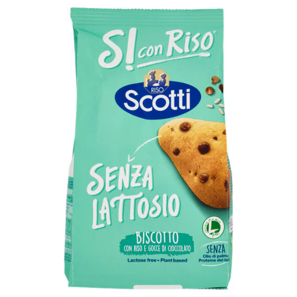 Riso Scotti Si con Riso Senza Lattosio Biscotto con Riso e Gocce di Cioccolato 350 g