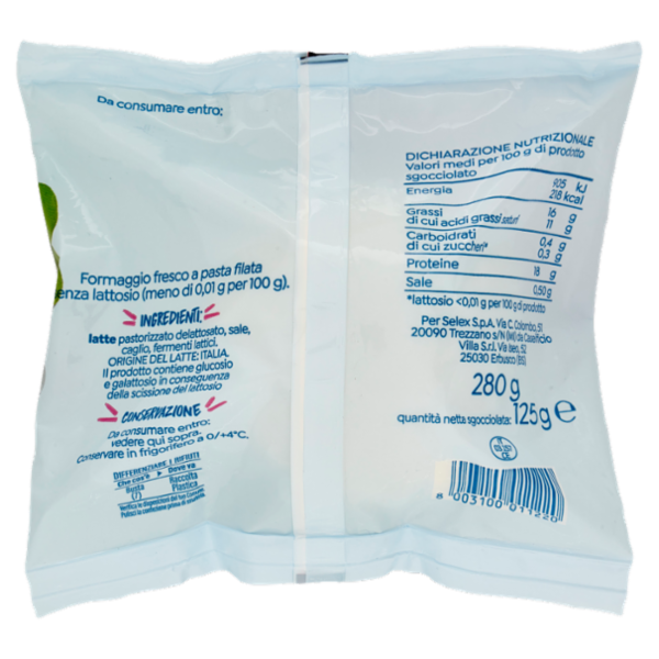 Selex Vivi Bene Mozzarella senza Lattosio 125 g