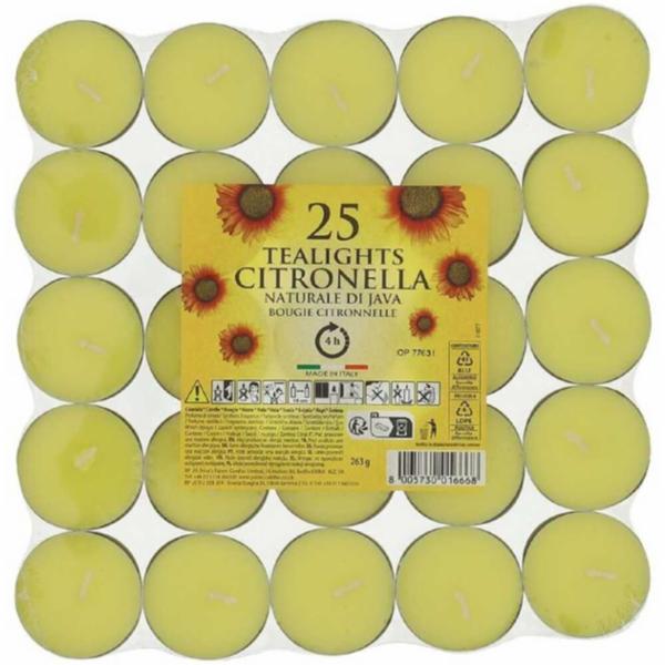 Sgarbi Candele alla Citronella 25 Pezzi