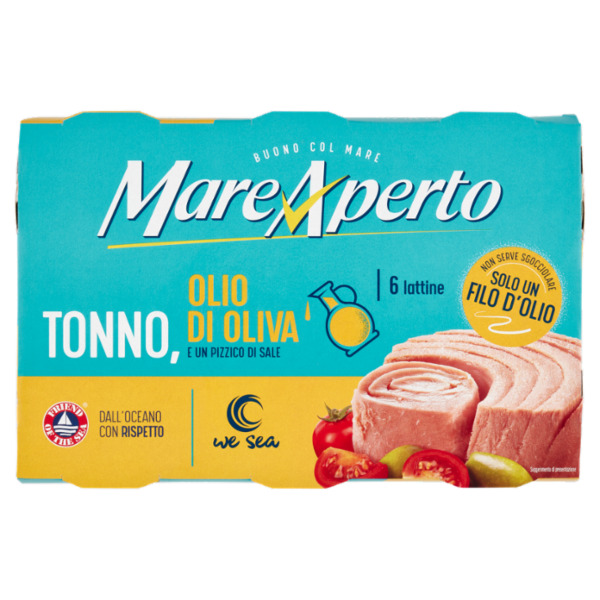 Mare Aperto Tonno con solo un filo d'olio 6 x 60 g