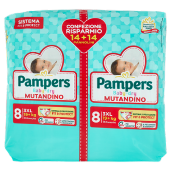 Pampers Baby-dry Mutandino 3XL 14 + 14 Pz