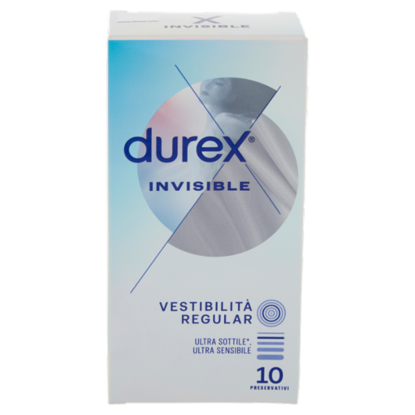 Durex Preservativi Invisible Ultra Sottili, 10 Profilattici