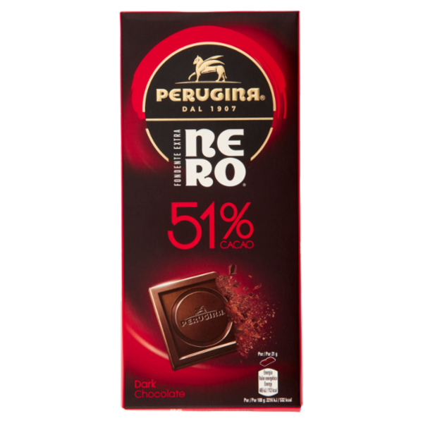 PERUGINA NERO Fondente Extra 51% Tavoletta Cioccolato Fondente 85g