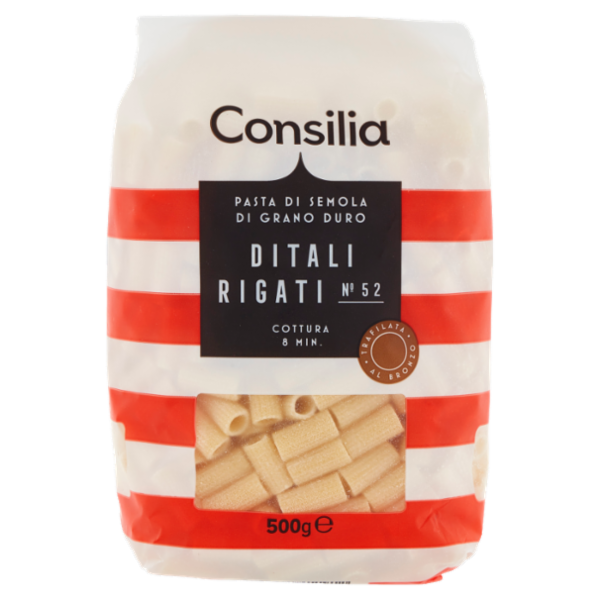 Consilia Pasta di Semola Trafilata al Bronzo Ditali Rigati 500 g