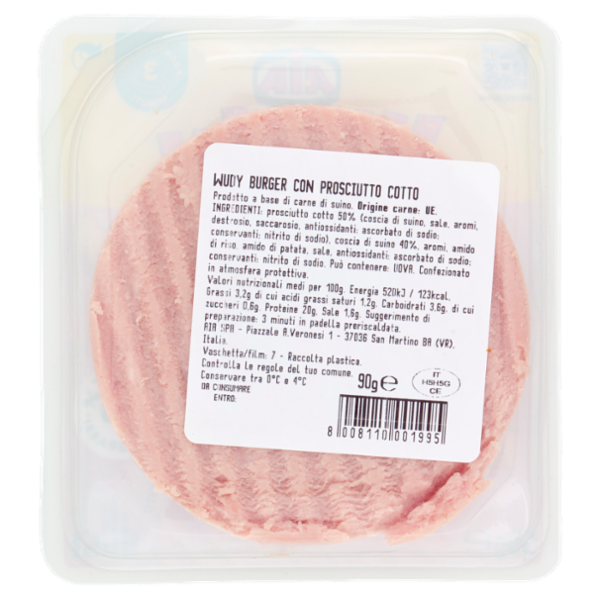 Aia Wudy Burger con Prosciutto Cotto 90 g