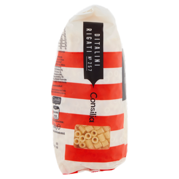 Consilia Pasta di Semola Trafilata al Bronzo Ditalini Rigati 500 g