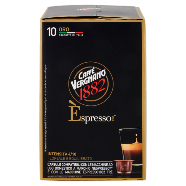 Caffè Vergnano 1882 Èspresso1882 Oro 10 Capsule Compatibili Nespresso* 50 g