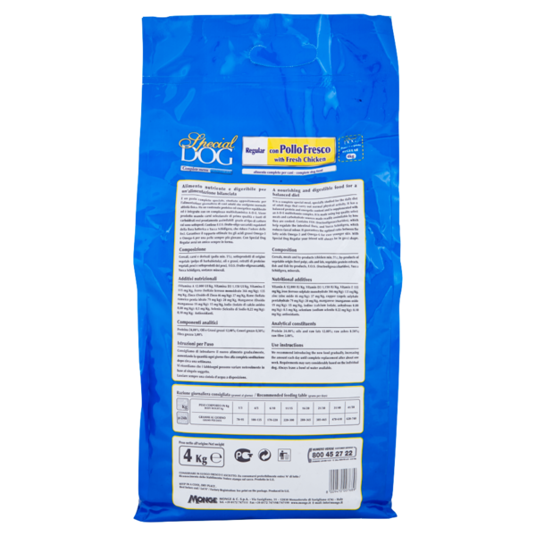 Special Dog Complete menu Premium Quality Regular con Pollo Fresco 4 kg