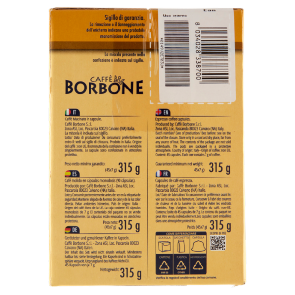 Caffè Borbone Miscela Nobile Capsule Compatibili Nescafé* Dolce Gusto* 45 x 7 g