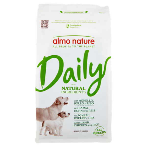 almo nature Daily Adult Dog con Agnello, Pollo e Riso 1,2 kg