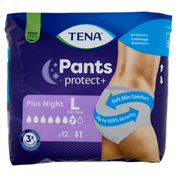 Tena Pants protect+ Plus Night L 12 pz
