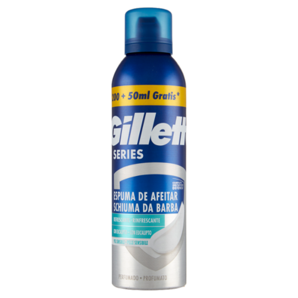 Gillette Series Schiuma da Barba Rinfrescante, 200 + 50ml Gratis