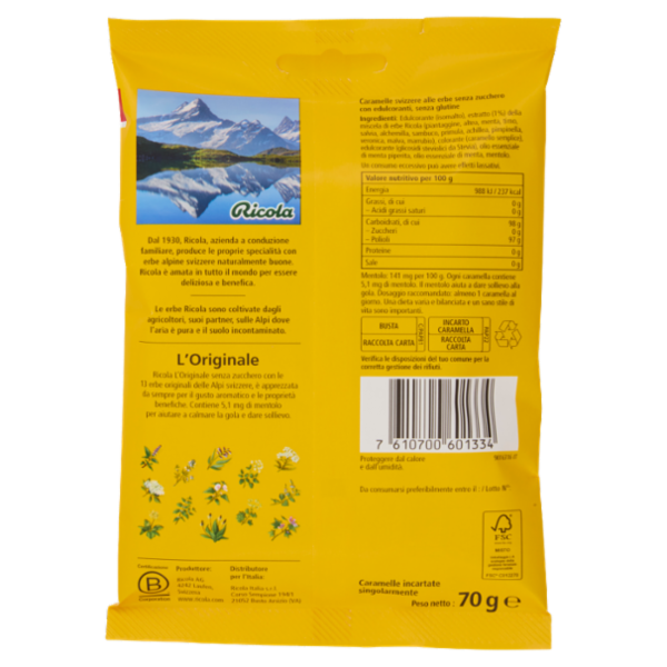 Ricola l'Originale Senza Zucchero 70 g