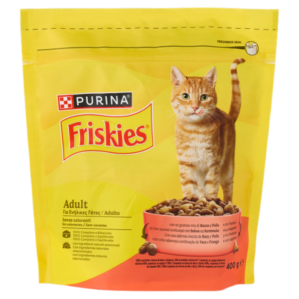 PURINA FRISKIES Adult Manzo e Pollo e con Verdure 400g