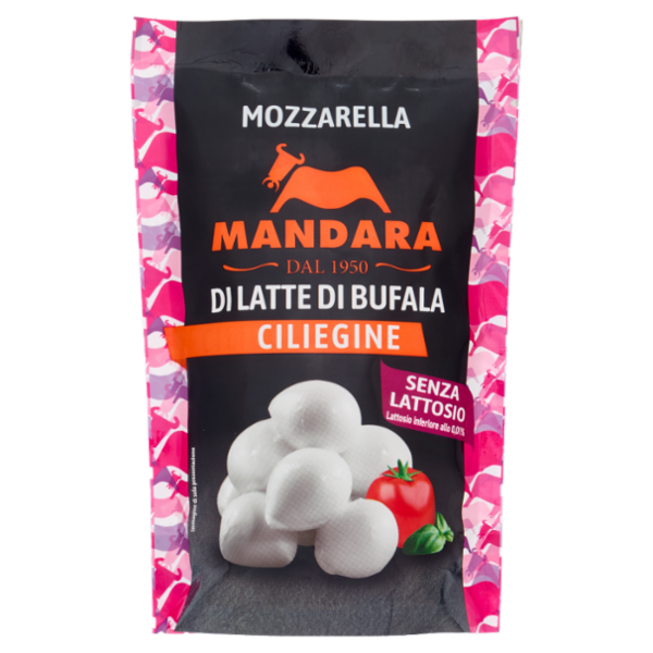 Mandara Mozzarella di Latte di Bufala Ciliegine Senza Lattosio 100 g