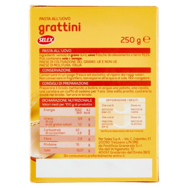 Selex Pasta all'Uovo Grattini 250 g