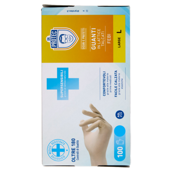 Dr. Protec Guanti in Lattice Talcati Febi Large L 100 pz