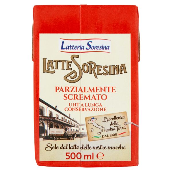 Latteria Soresina Latte Soresina Parzialmente Scremato UHT a Lunga Conservazione 500 ml