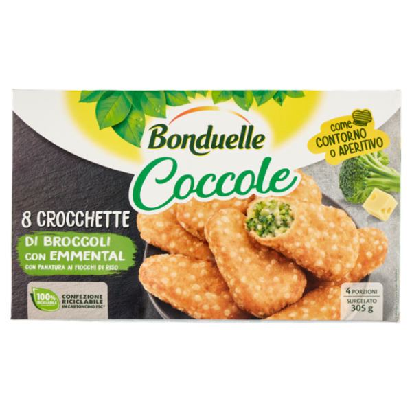 Bonduelle Coccole 8 Crocchette di Broccoli con Emmental Surgelato 305 g
