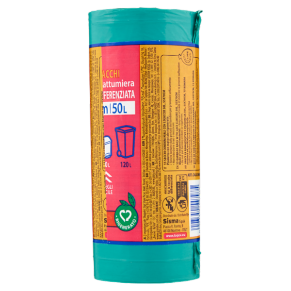 Logex Sacchi pattumiera Raccolta Indifferenziata 55x70cm 50L 15 pz