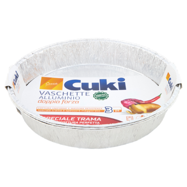 Cuki Cuoce Vaschette Alluminio doppia forza 8 Porzioni 3 pz