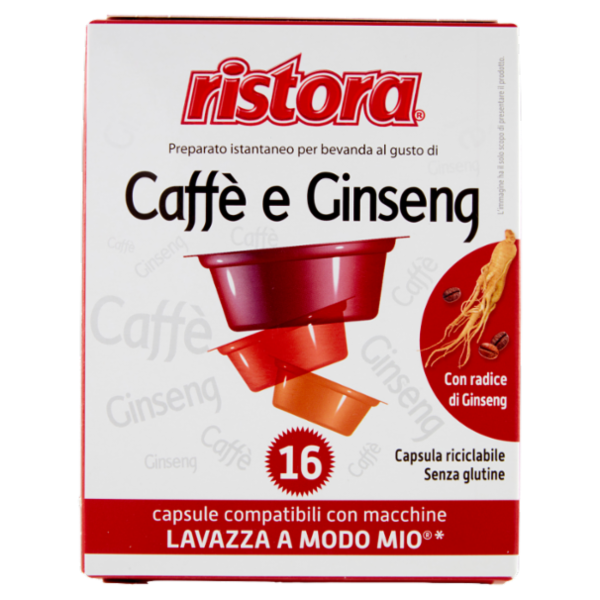ristora Caffè e Ginseng capsule compatibili con macchine Lavazza a Modo Mio* 16 x 8,5 g