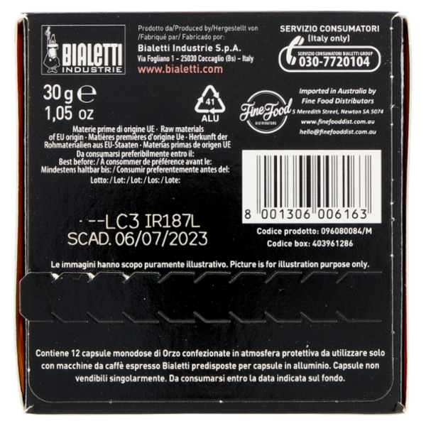 Bialetti Caffè d'Italia Espresso Bar Orzo 12 Capsule 30 g