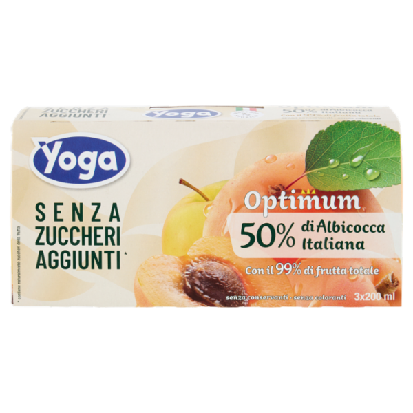 Yoga Optimum 50% di Albicocca Italiana Senza Zuccheri Aggiunti* 3 x 200 ml