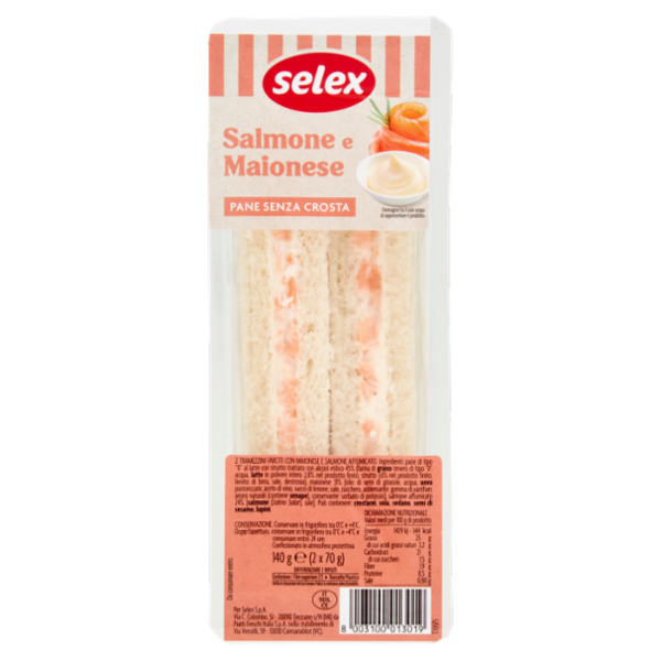 Selex Tramezzini Farciti Salmone Affumicato e Maionese 2x70 g