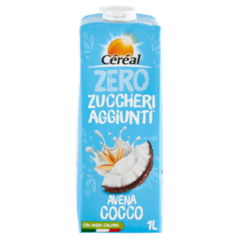 Céréal Zero Zuccheri Aggiunti Avena Cocco Drink, Bevanda Vegetale Con Avena Italiana - 1L